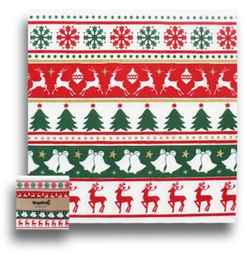 Reindeer-&-Bells-Serviettes Airlaid Napkins