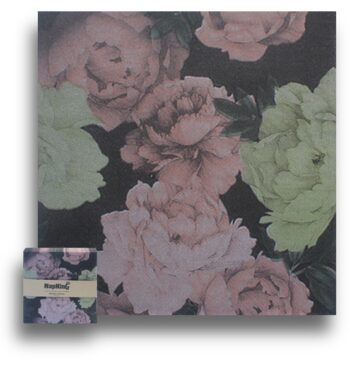 Summer-peonies-black--Airlaid-Napkins