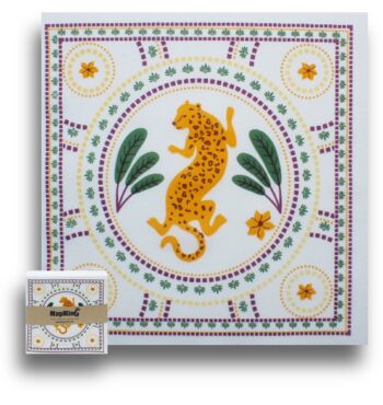Tropical Palm Tree With Leopard Napkins serviettes