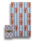 Lobster With Stripes Slim Cut Airlaid Napkins 20mx40cm