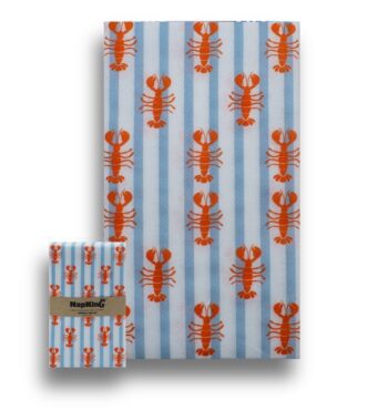 Lobster With Stripes Slim Cut Airlaid Napkins 20mx40cm